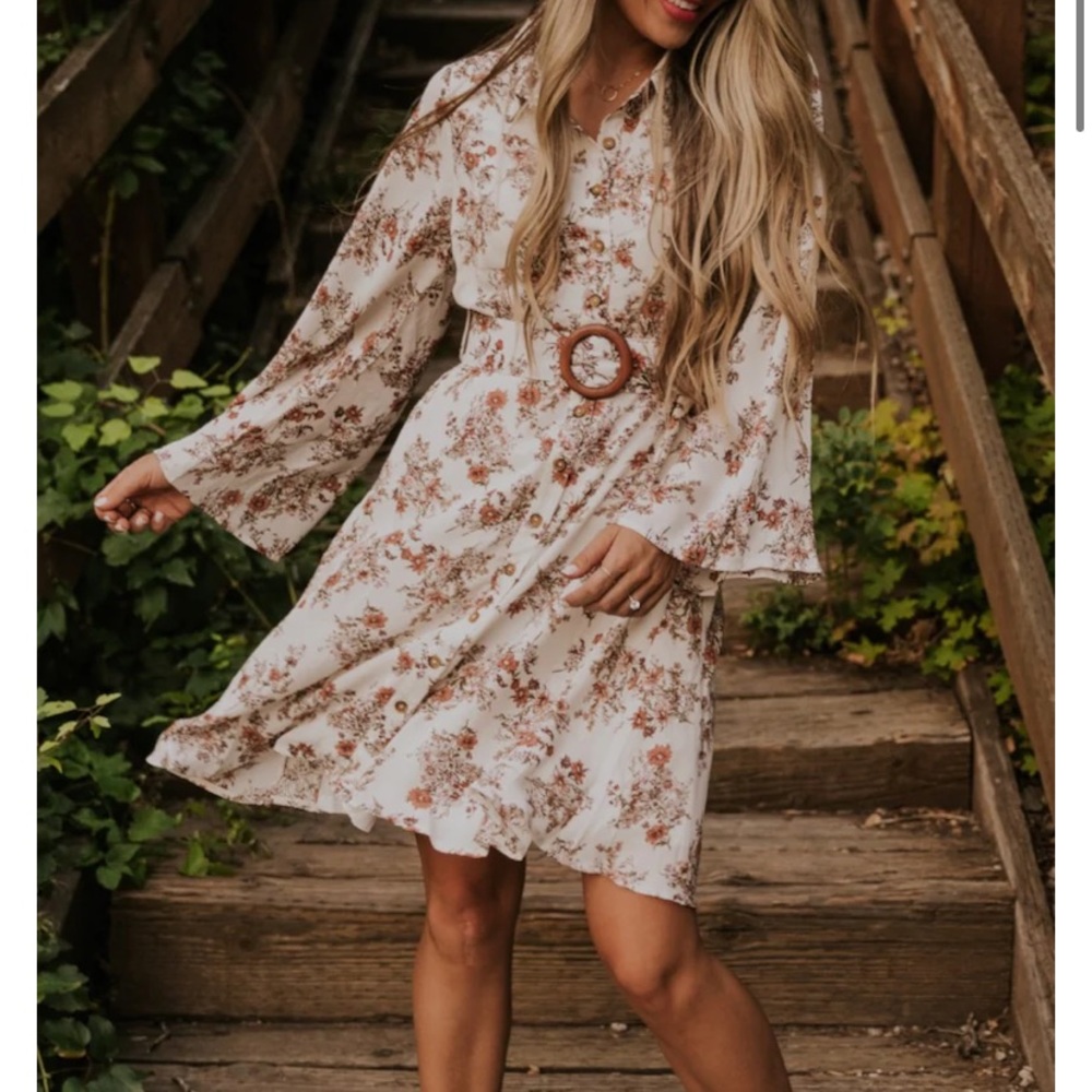ROOLEE Floral Long Sleeve Dress